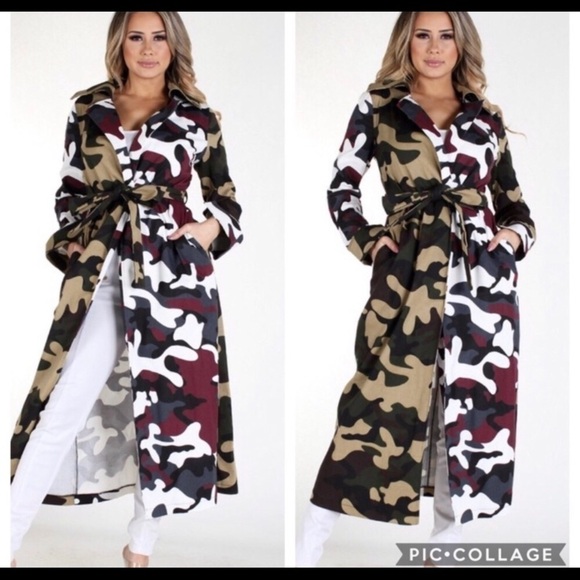 Blu Trends Jackets & Blazers - SALE!! Oh SO Cute Camouflaged Trench